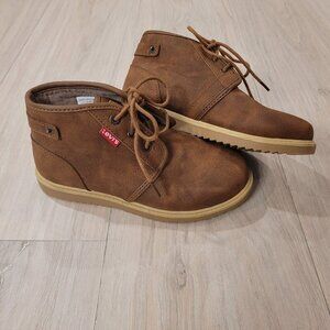 LEVI'S | Boys Faux Leather Sherpa Boots Shoes | Sz. 2